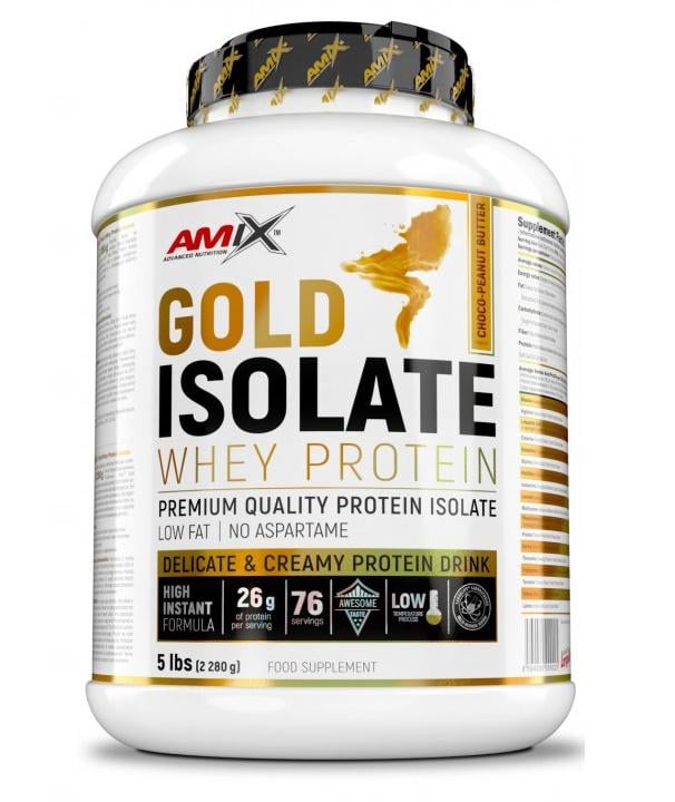 Протеин Amix Nutrition Gold Whey Protein Isolate 2280 g /76 servings/ Chocolate Peanut butter - фото 1