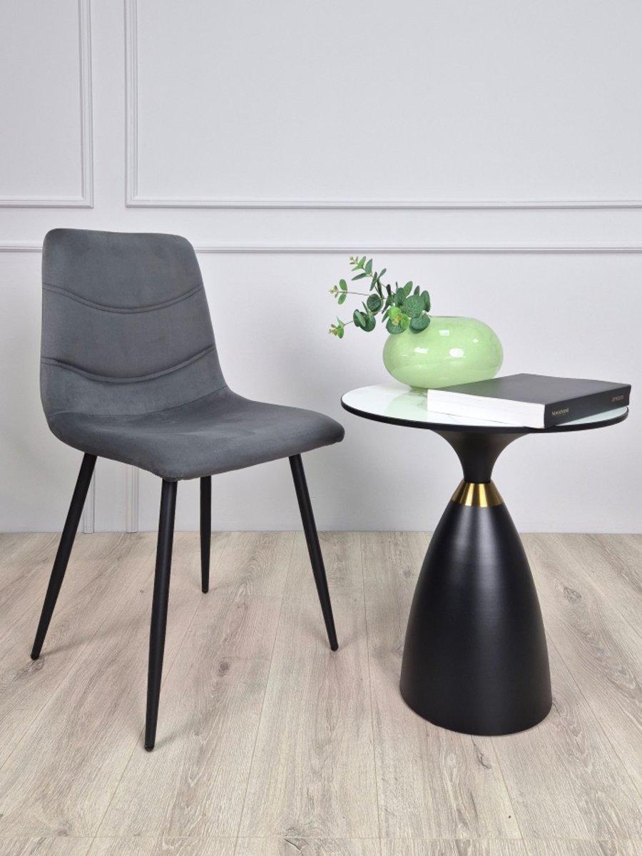 Стул для гостиной на металлических ножках Intarsio EVAN Темно серый (EVANDGY) - фото 3