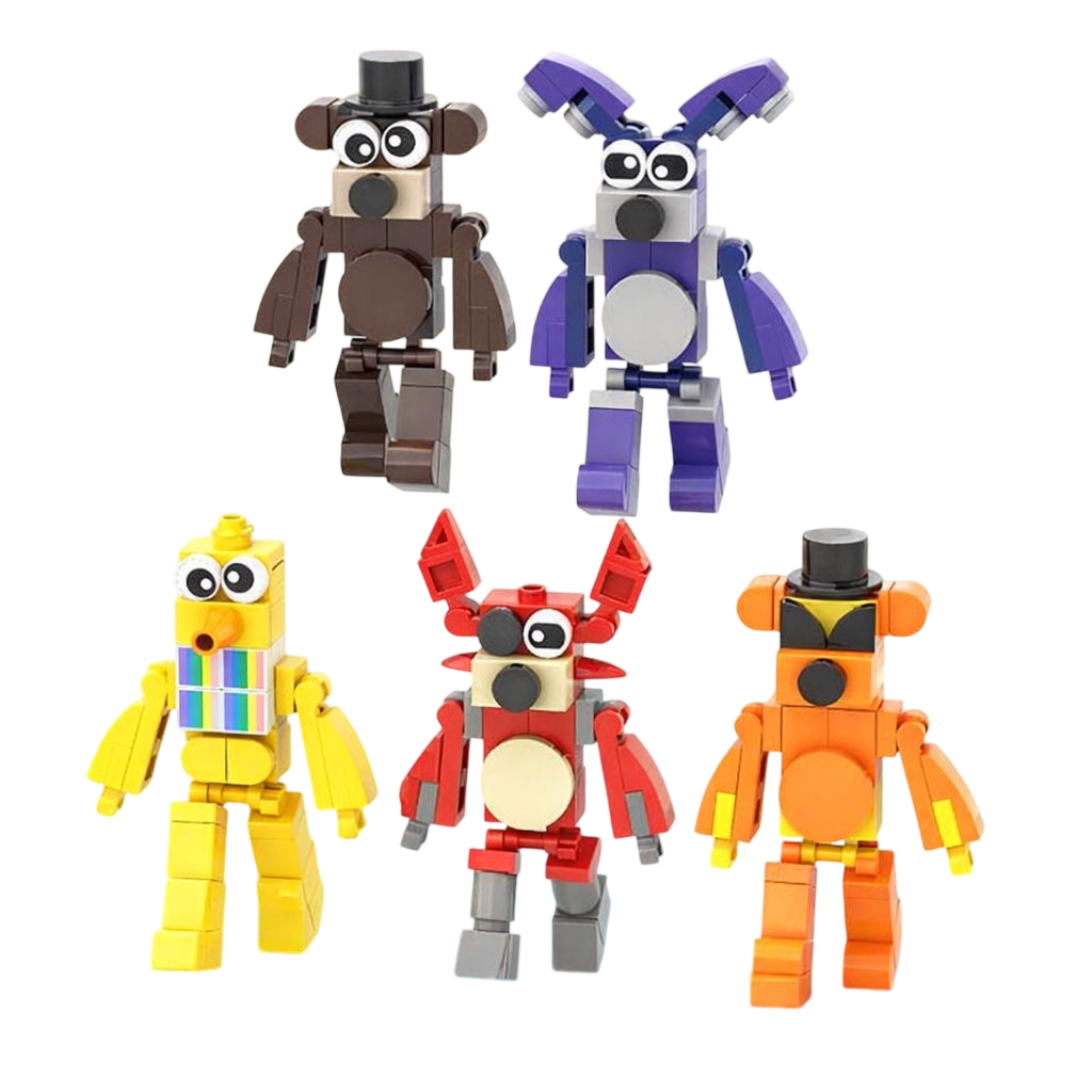 Набор детских игровых фигурок сборные аниматроники для конструктора ФНАФ 5 героев (арт EPC15586M)