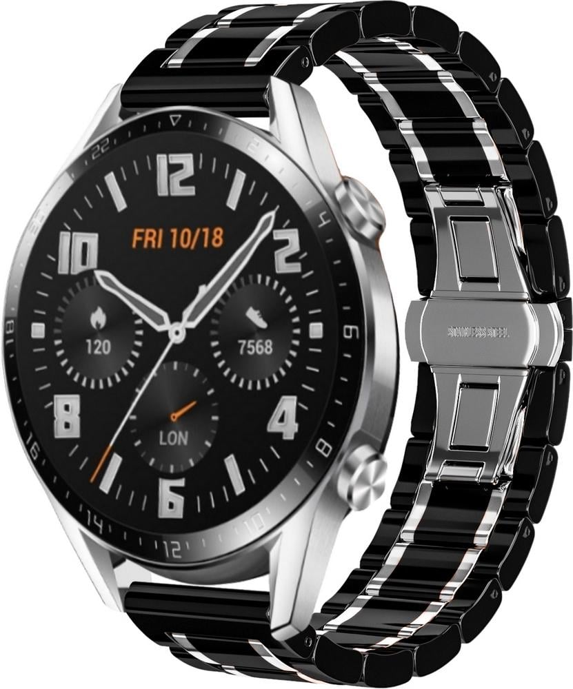 Ремінець керамічний Ceramo для Huawei Watch GT 2 46 мм Black/White (28700-1E) Ремінець керамічний Ceramo для Huawei Watch GT 2 46 мм Black/White (28700-1E)