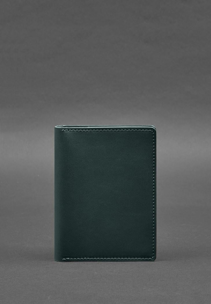 Обложка кожаная -органайзер для документов 6.1 краст Зеленый (A-028194)