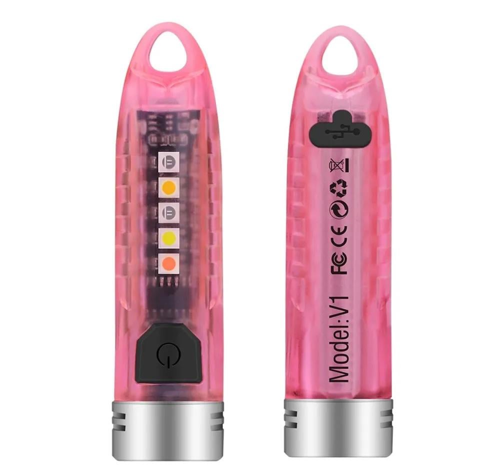 Фонарь-брелок Boruit V1 cветодиодный Розовый (22592109) - фото 2 Фонарь-брелок Boruit V1 cветодиодный Розовый (22592109) - фото 2