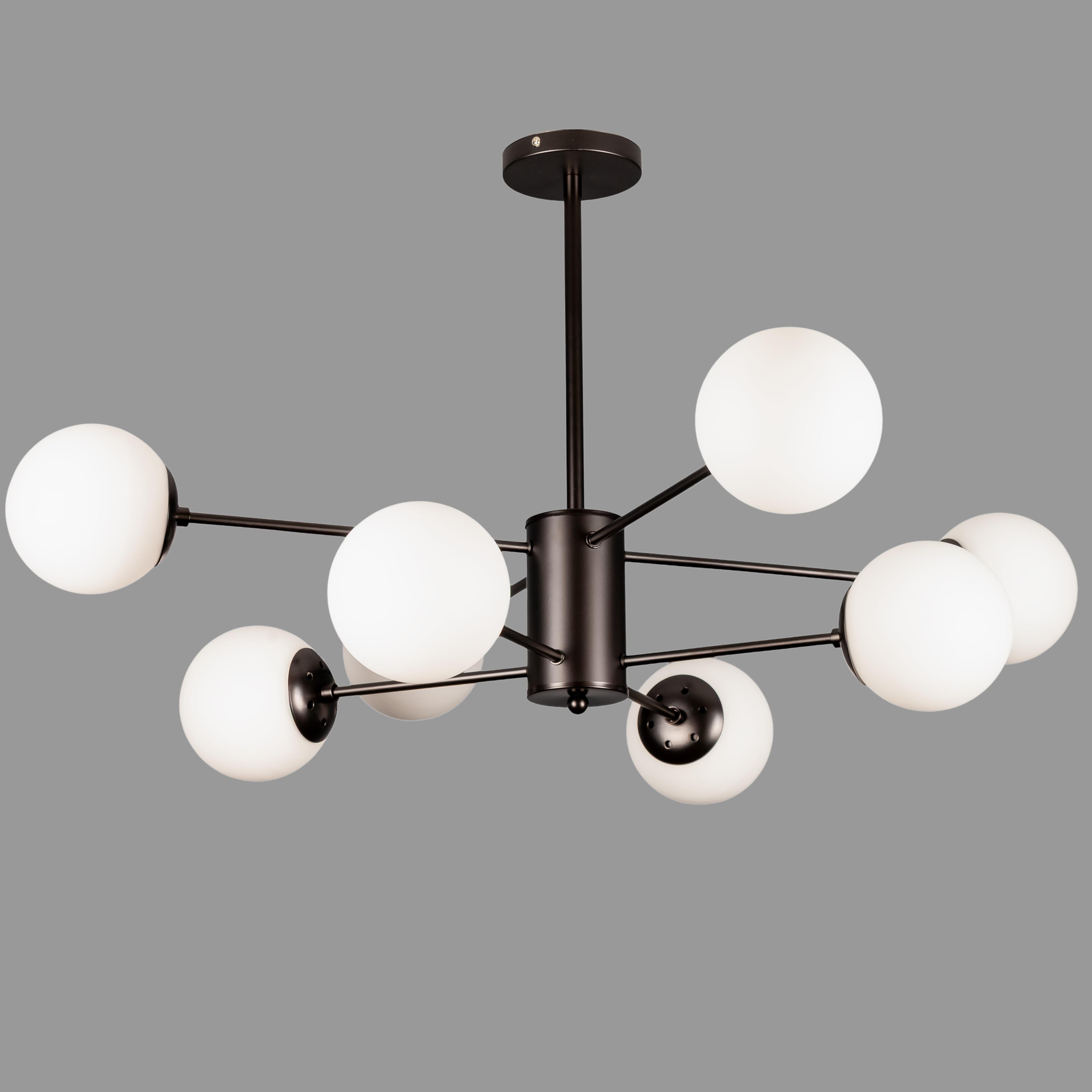 Люстра современная 8 ламп 92х42 см Черный (52-6033-8 BK+WH)