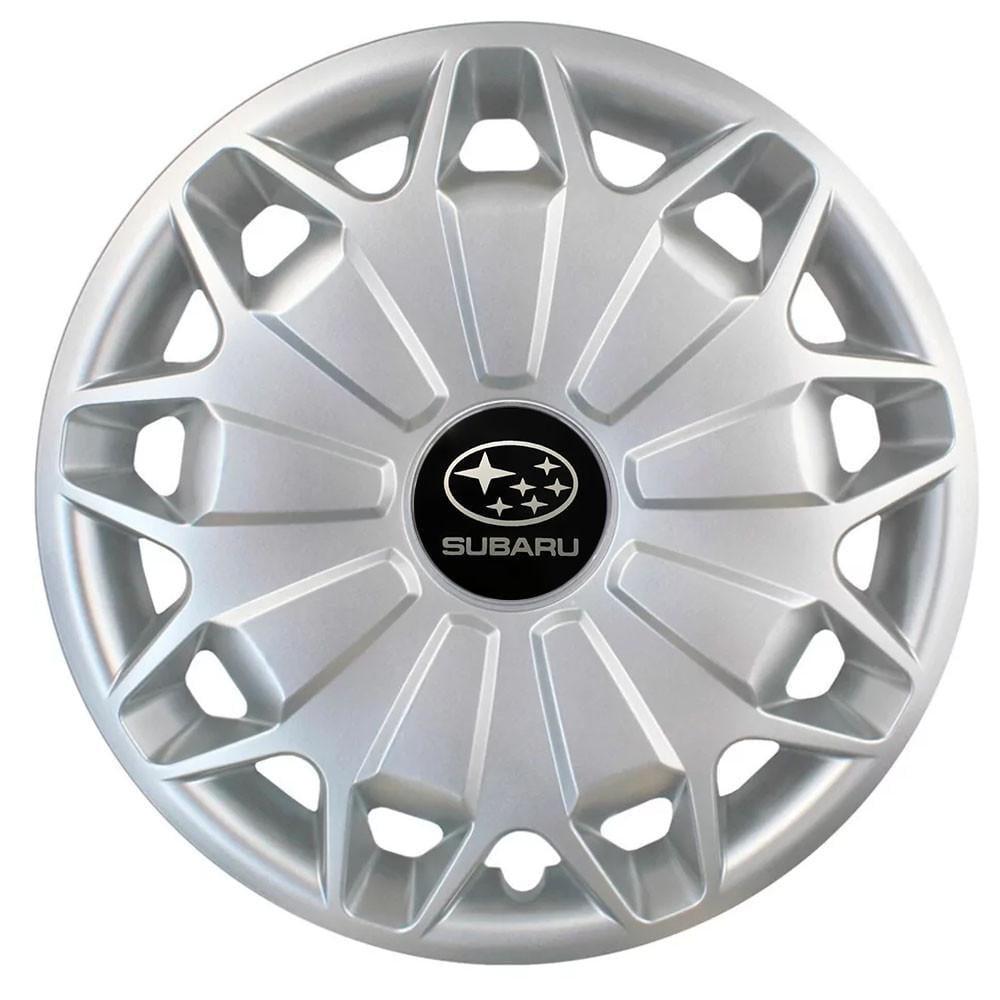 Колпаки SJS 338 с логотипом Subaru R15 4 шт. Серебристый (2654558862)