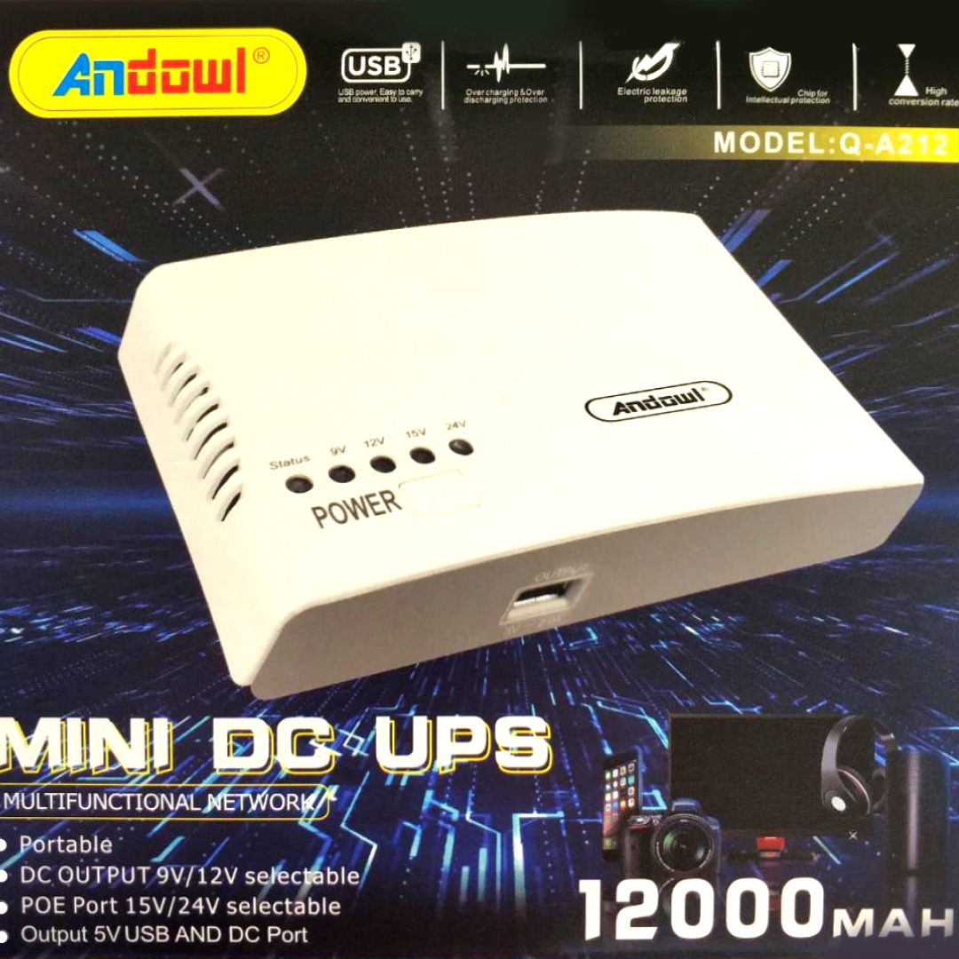 Портативный UPS для роутера ИБП Andowl Q-A212 MINI DC UPS 12000 mAh ЮПС (715c5d79) - фото 8