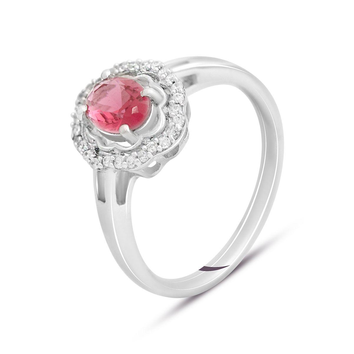 Кольцо серебряное с рубином nano 2,48 г р. 18 (2133995)