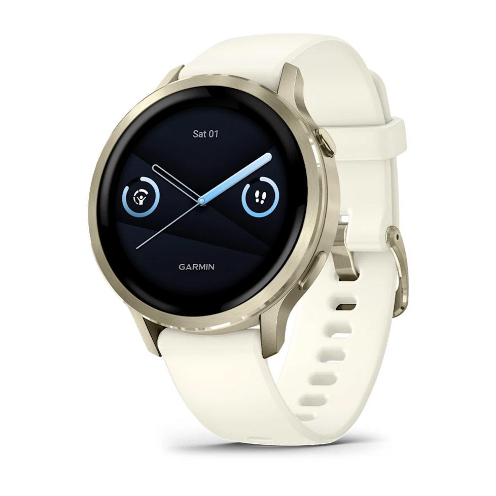 Смарт-годинник Garmin Venu 4 41 мм Lunar Gold with Bone Silicone Band (010-03013-00/40)