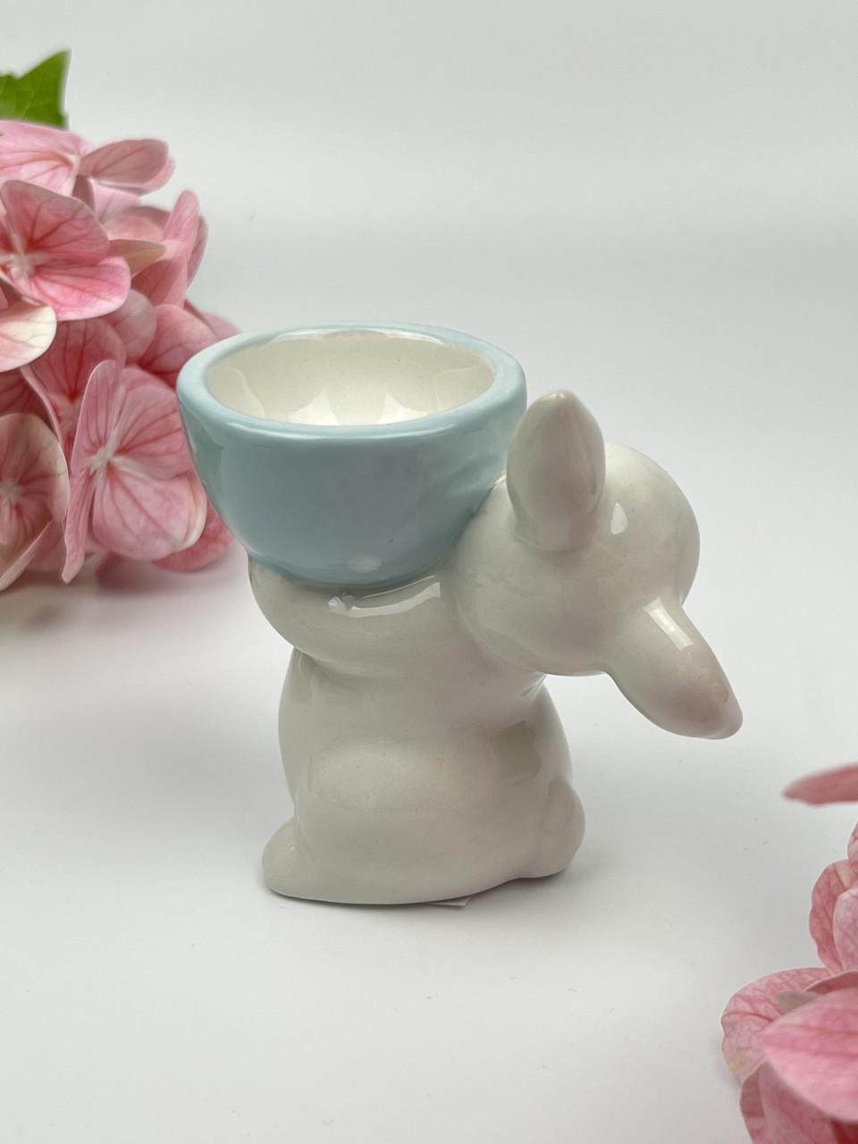 Подставка под яйцо керамическая BonaDi Милый кролик 8,5 см Голубой - фото 2 Подставка под яйцо керамическая BonaDi Милый кролик 8,5 см Голубой - фото 2