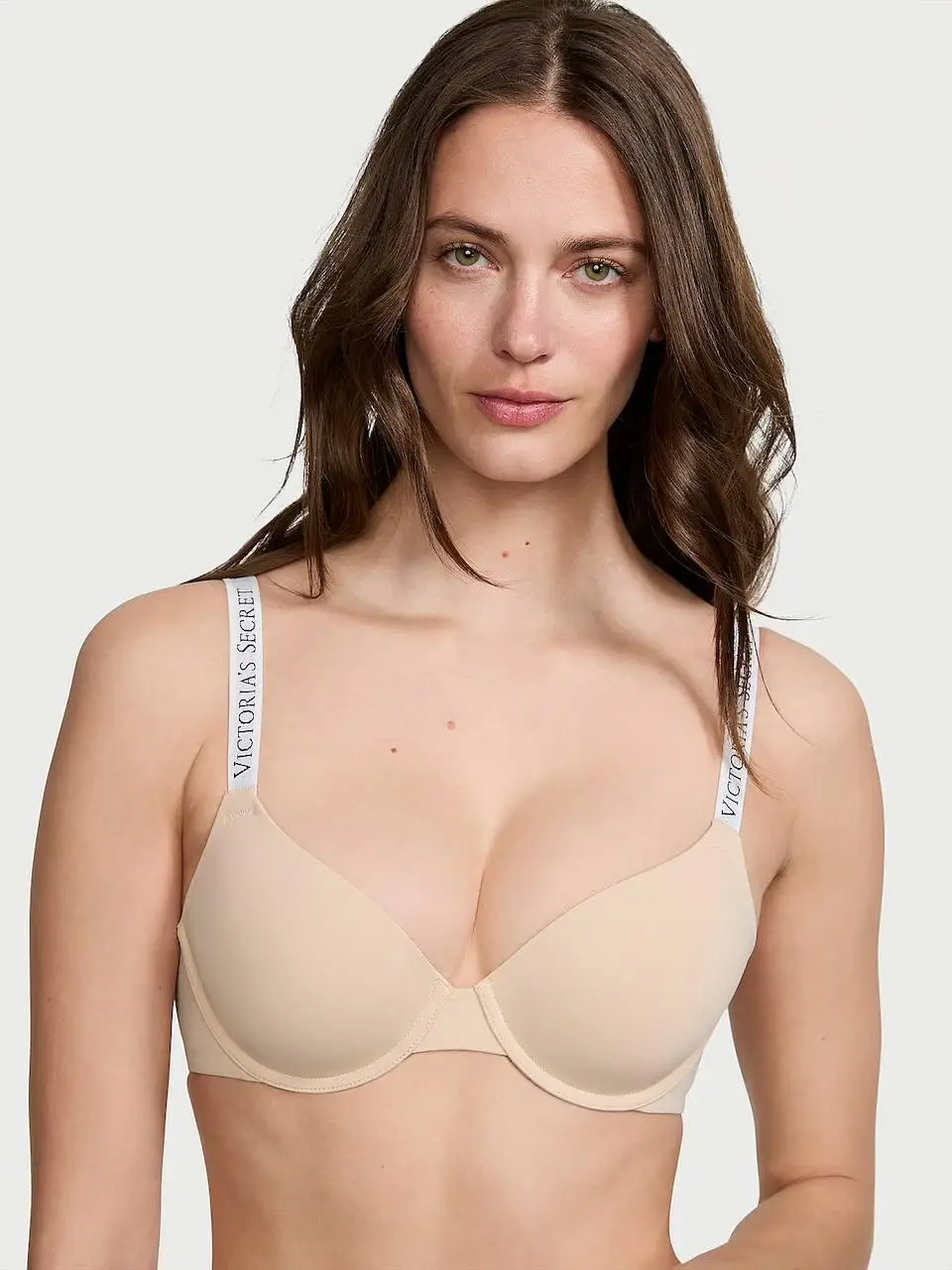 Бюстгальтер без пуш ап Victoria's Secret Lightly Lined Demi Bra 75B Бежевий (19457994)