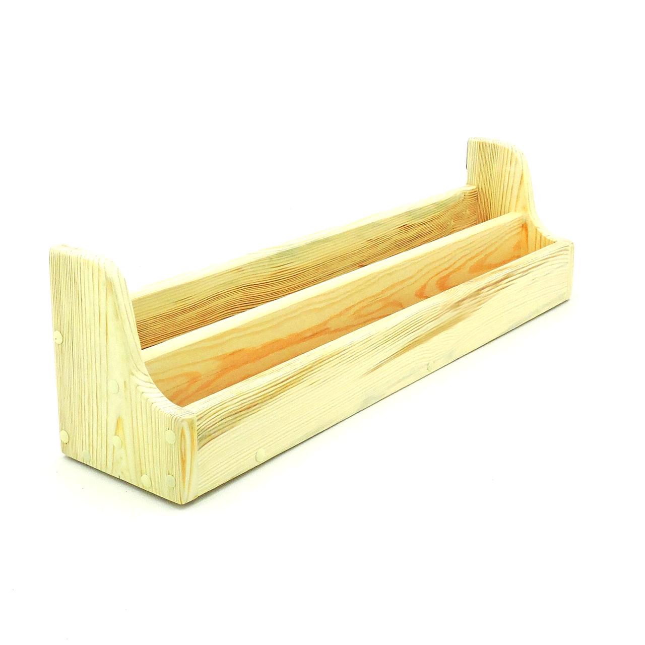 Полка книжная настенная из дерева Пикник Ваниль (КПГ-001002)