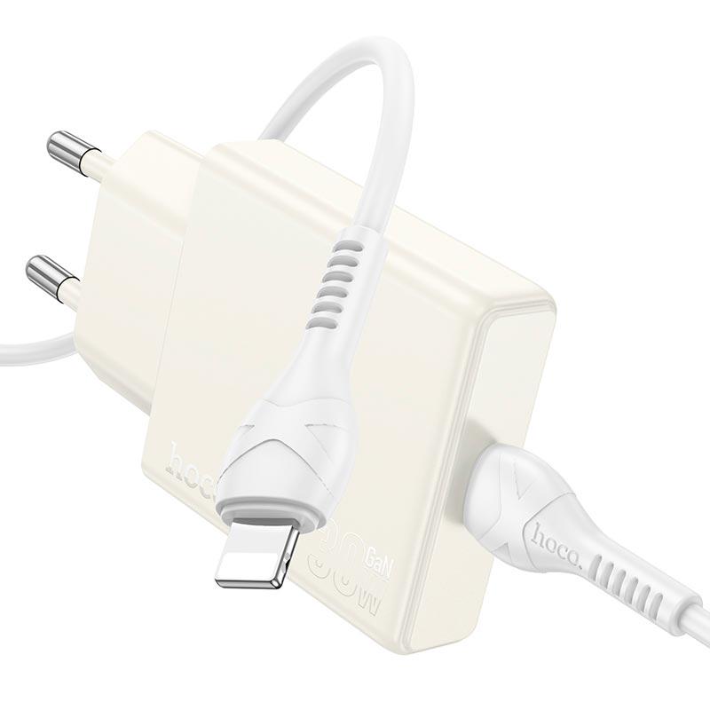 Зарядное устройство сетевое Hoco Type-C to Lightning cable Biscuit single port charger N44 30 Вт USB-C Белый Зарядное устройство сетевое Hoco Type-C to Lightning cable Biscuit single port charger N44 30 Вт USB-C Белый