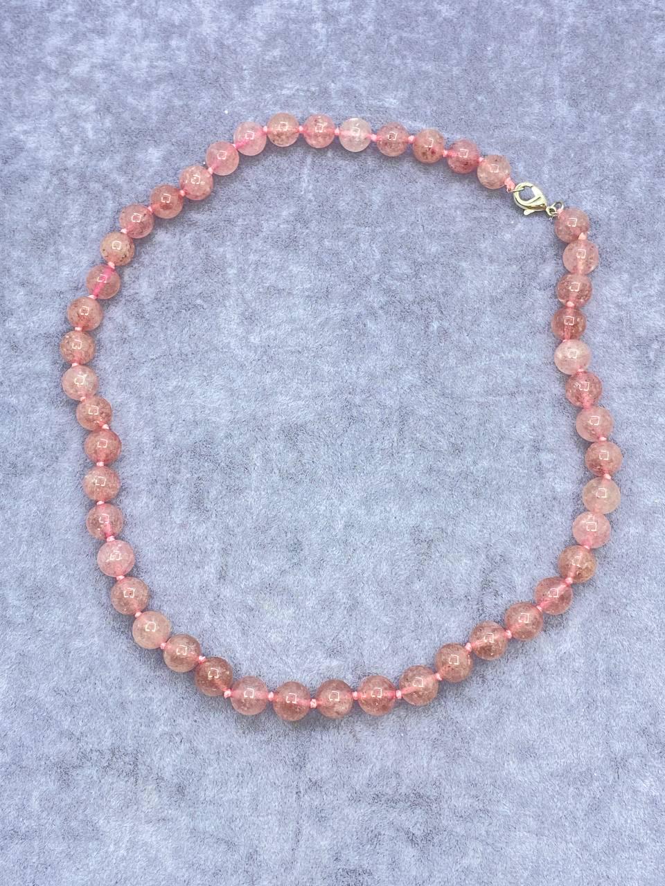 Намисто полюбовний кварц 43 см Рожевий (9981)