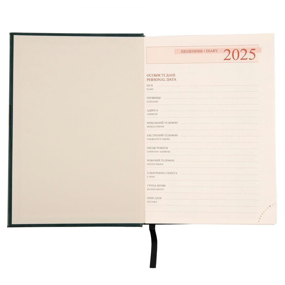 Дневник датированный 2025 Leo Planner Persona A5 368 стр. Зеленый (252529) - фото 6