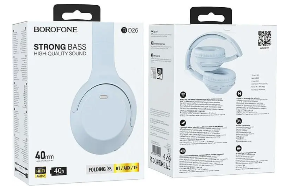 Наушники беспроводные Borofone BO26 Blue - фото 3