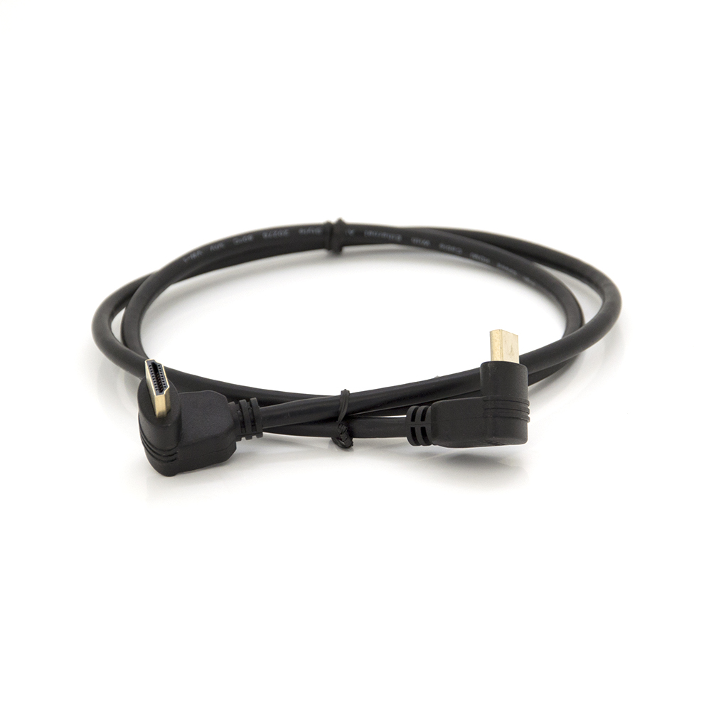 Кабель Merlion HDMI V1.4 кутовий 90° 1 м Чорний (18776)