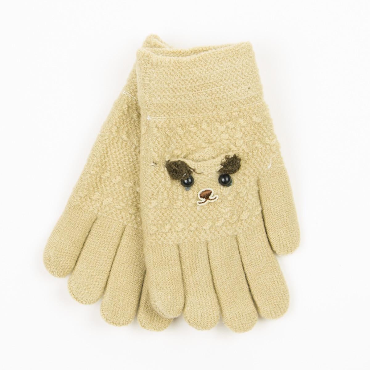 Перчатки для мальчика шерстяные двойные 4-6 лет 19-7-55 Бежевый (DR010180)