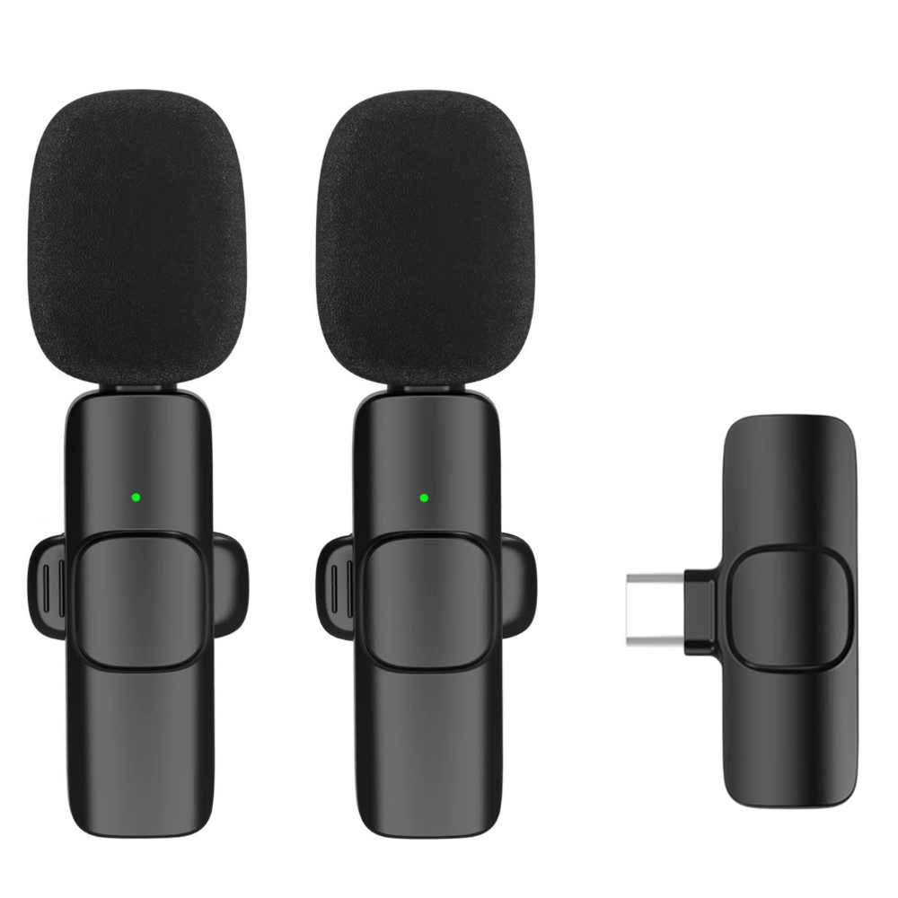 Микрофоны петличные беспроводные с шумоподавлением ONELEADER K9 подключение Type-C для IPhone и Android