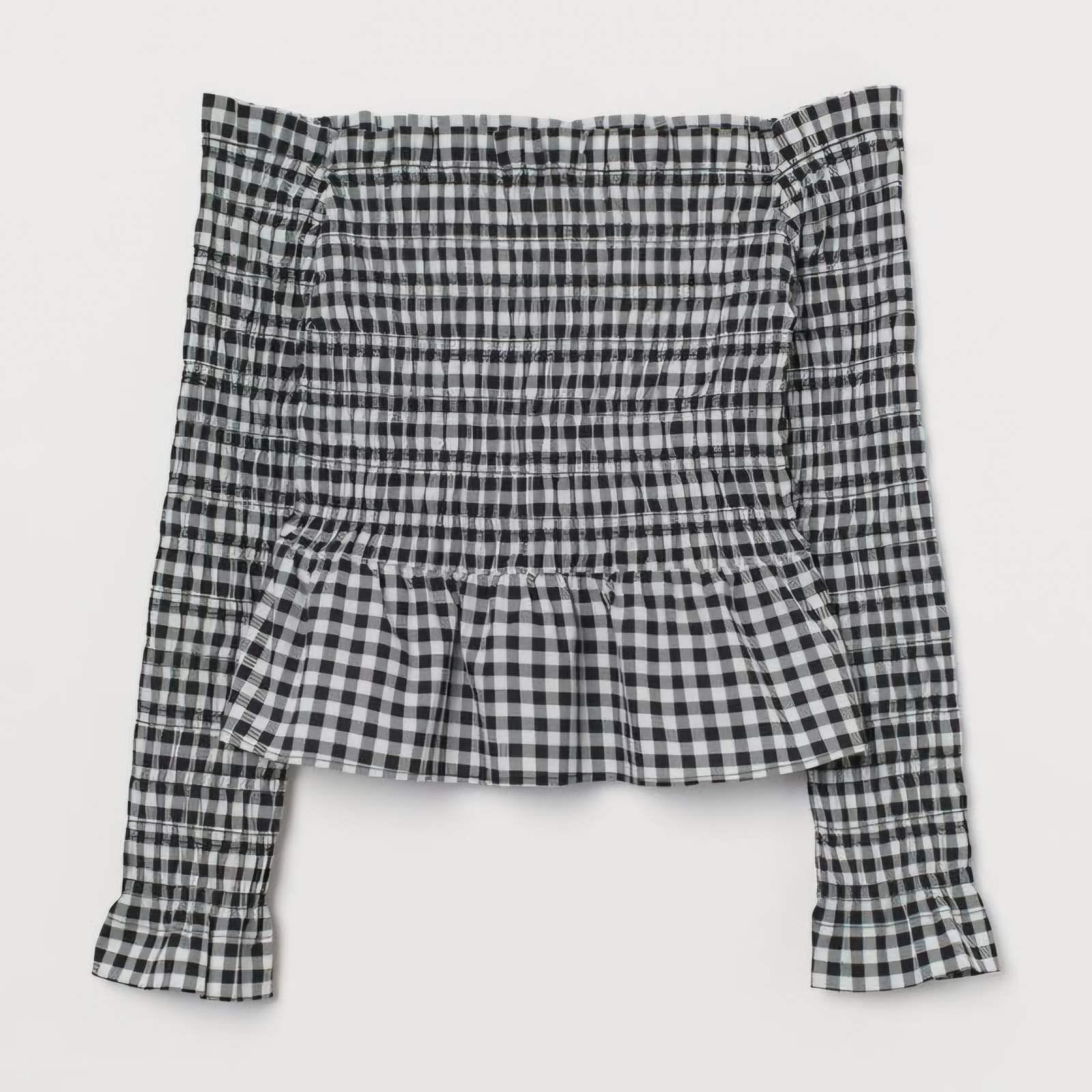 Топ с длинным рукавом S Черно-белый (9481243wer)