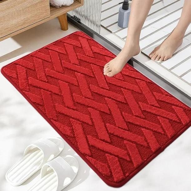 Коврик для ванной комнаты микрофибра антискользящий с узором 40х60 см Красный (2591676168) - фото 6