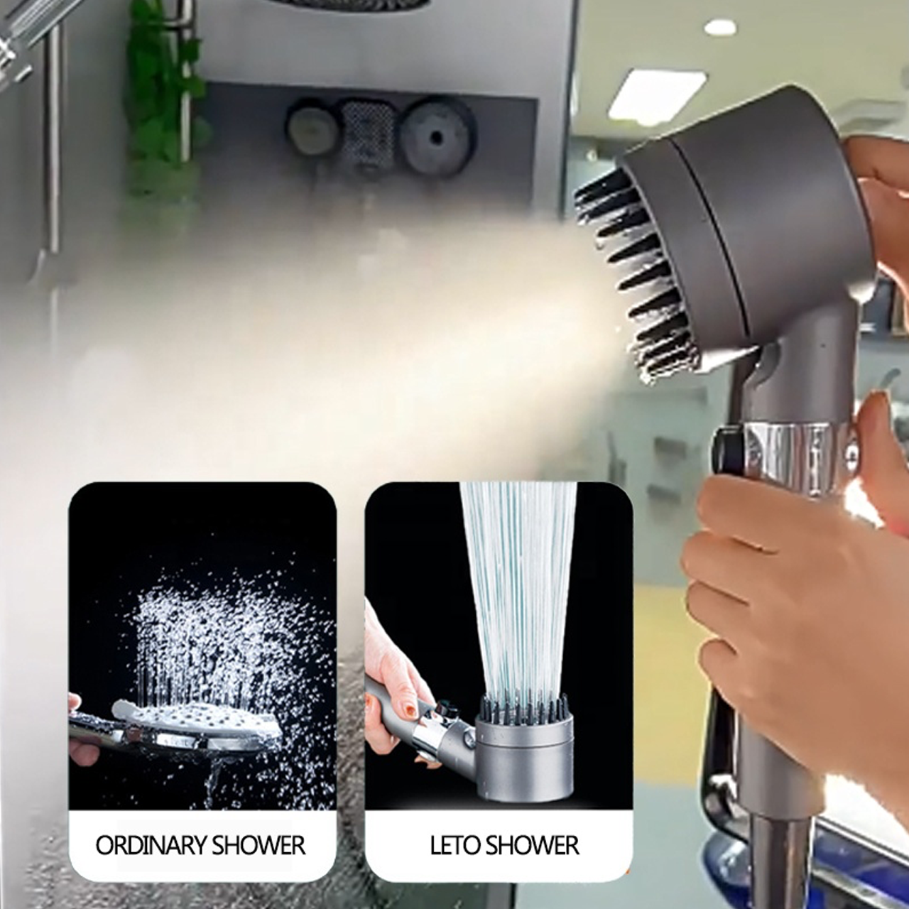 Лійка для душу масажна Turbocharged shower head зі шлангом та кріпленням на стіну 1801411) - фото 8