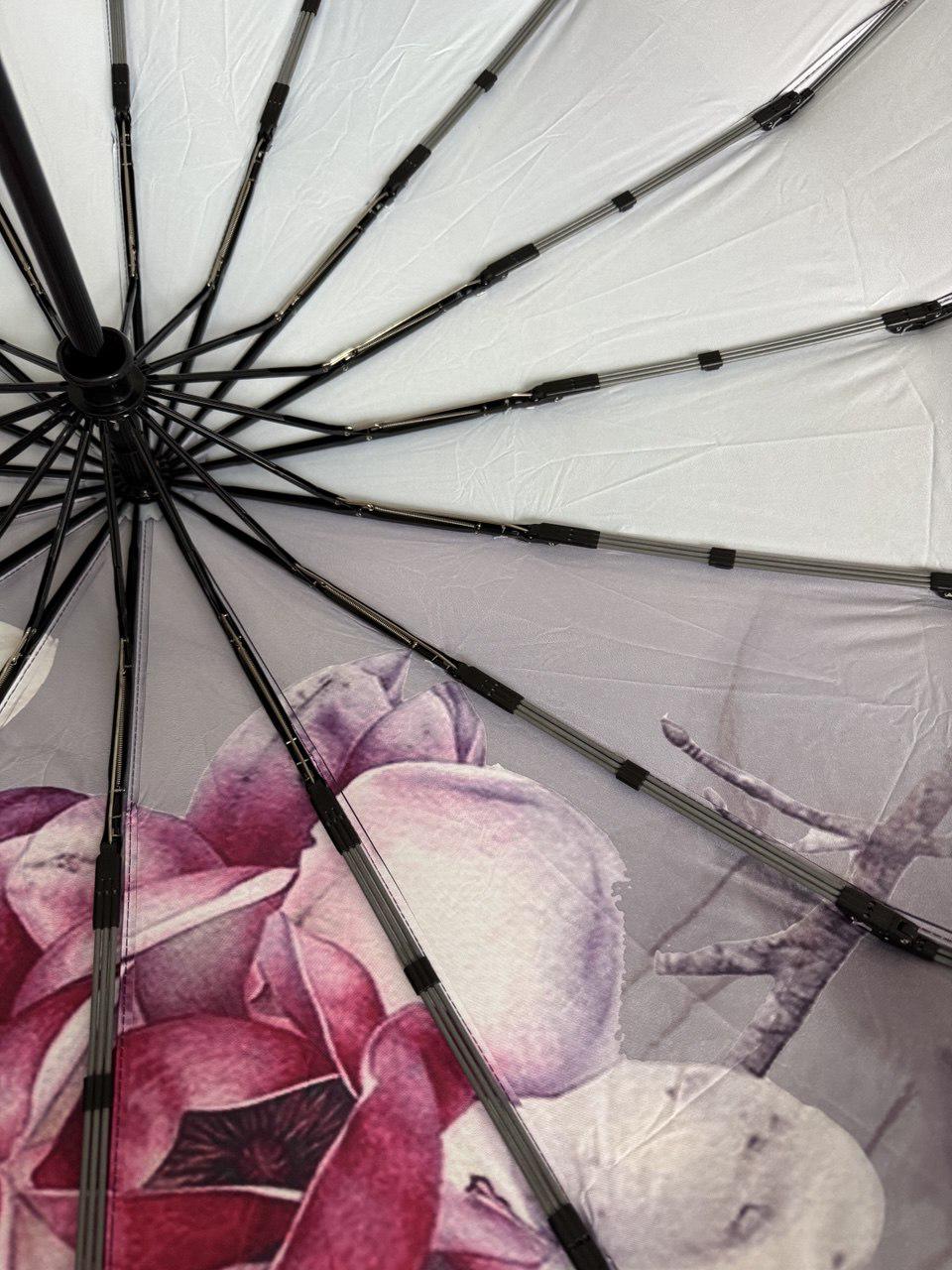 Парасолька-автомат жіноча Три Слона з квітами та однотонним куполом 16 спиць антивітер Фіолетовий (7569/2) - фото 7 Парасолька-автомат жіноча Три Слона з квітами та однотонним куполом 16 спиць антивітер Фіолетовий (7569/2) - фото 7