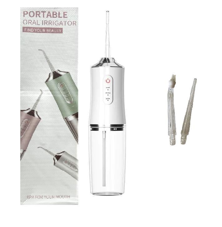 Ирригатор для полости рта портативный Portable Oral Irrigator с 2 насадками Белый - фото 2