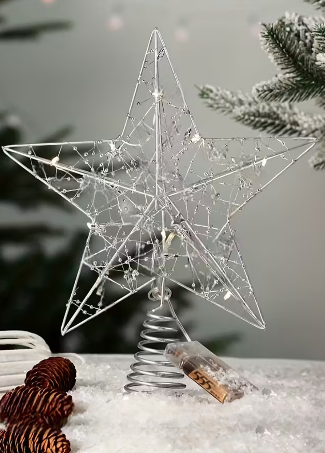 Верхушка для елки Livarno Home светодиодная 30 см Серебристый (7893)