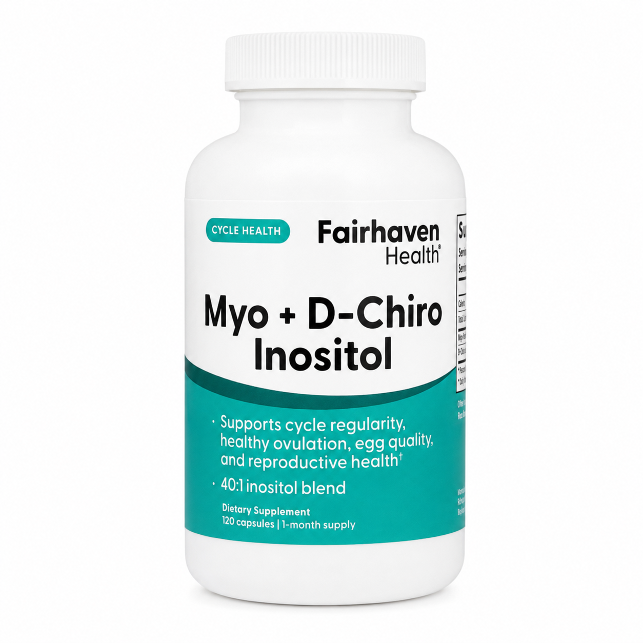 Мио-инозитол и D-хиро-инозитол Fairhaven Health Myo + D-Chiro Inositol 120 капсул 2000 мг + 50 мг в соотношении 40:1 Мио-инозитол и D-хиро-инозитол Fairhaven Health Myo + D-Chiro Inositol 120 капсул 2000 мг + 50 мг в соотношении 40:1