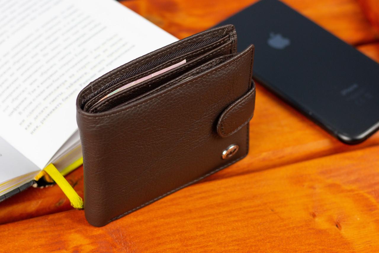 Портмоне кожаное ST Leather мужское на кнопке Коричневый (ST104) - фото 9 Портмоне кожаное ST Leather мужское на кнопке Коричневый (ST104) - фото 9