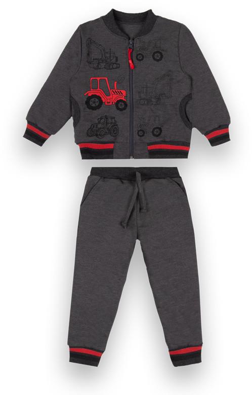 Костюм детский для мальчика кофточка/штаны Gabbi KS-21-62-1 Бип 92 см Антрацитовый (13038)