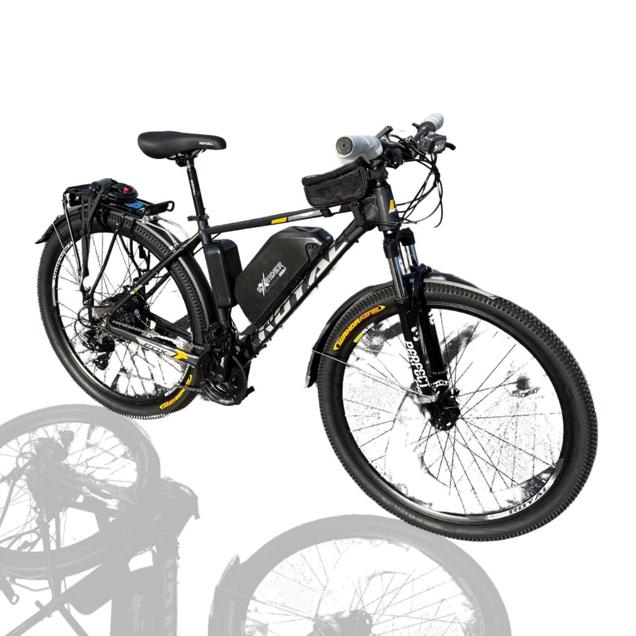 Велосипед з Е-комплектом з багажником Royal 29" FOX 2025 48 В 500 Вт MXSUS 12 Ah/до 45 км запас ходу