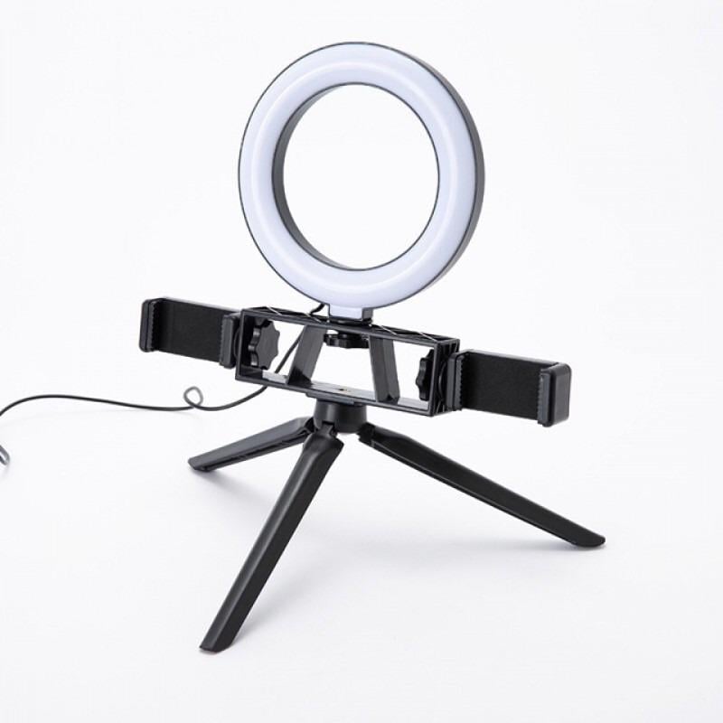 Кольцевая лампа Multi-Position Fill Light 16 см с держателями и Bluetooth пультом