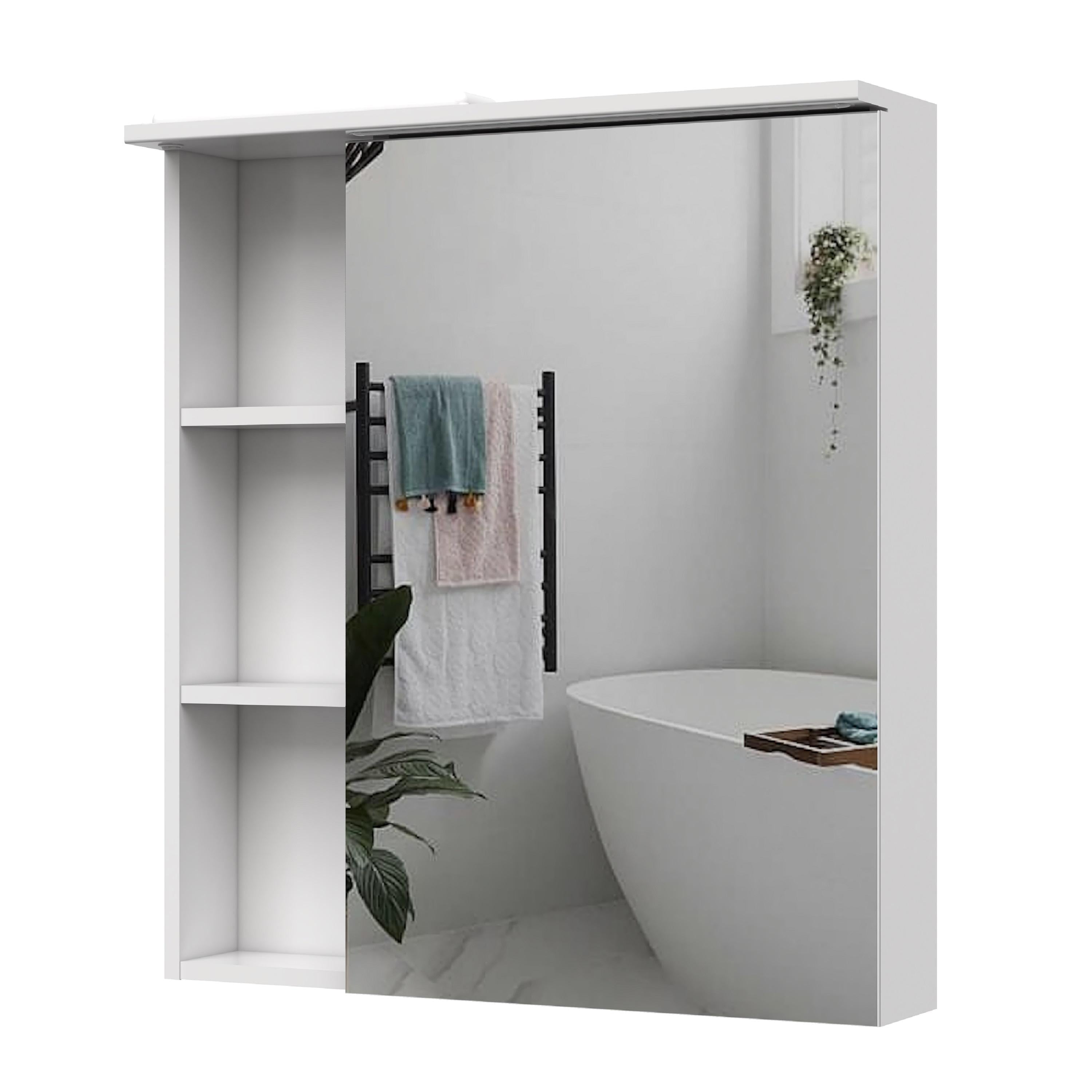 Шкаф зеркальный MIRATER Карина с LED-подсветкой 80 см правосторонний (8181)