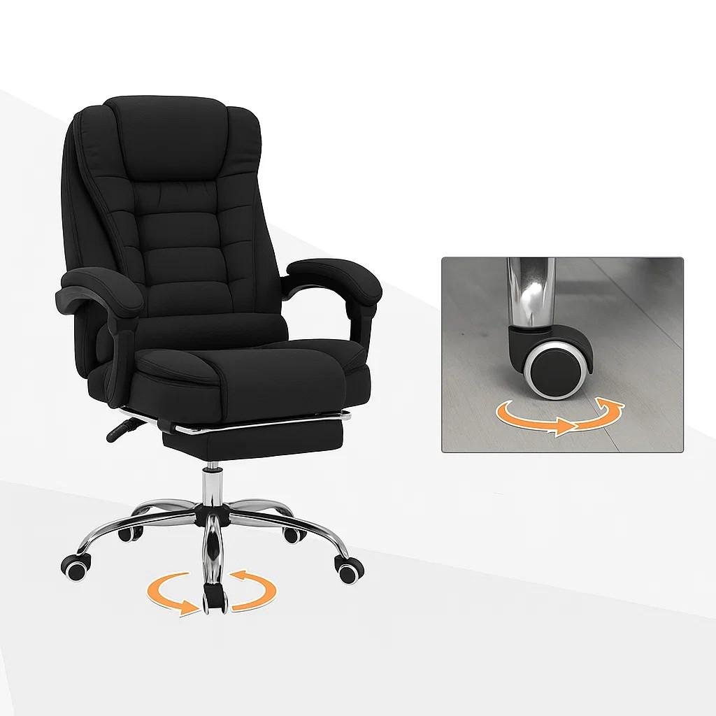 Офисное кресло с массажной подушкой и подставкой для ног BOSS KO22 Premium из ткани до 130 кг. Черный (17398) - фото 7 Офисное кресло с массажной подушкой и подставкой для ног BOSS KO22 Premium из ткани до 130 кг. Черный (17398) - фото 7