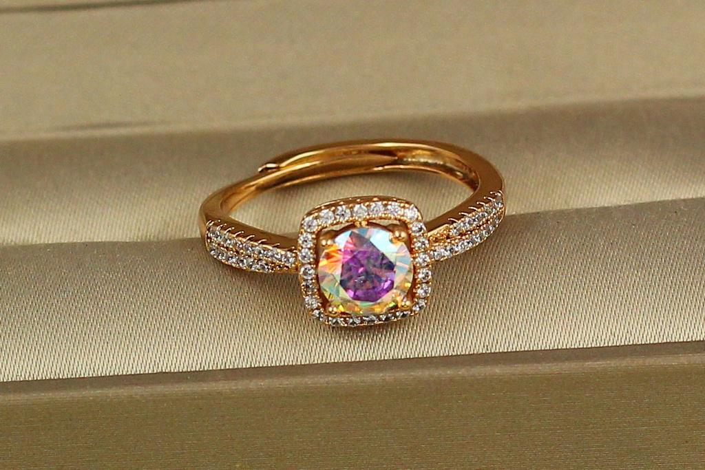 Кольцо Xuping Jewelry раздвижное квадрат хамелеон в оправе из камней р. 18 Золотистый (1658935846)