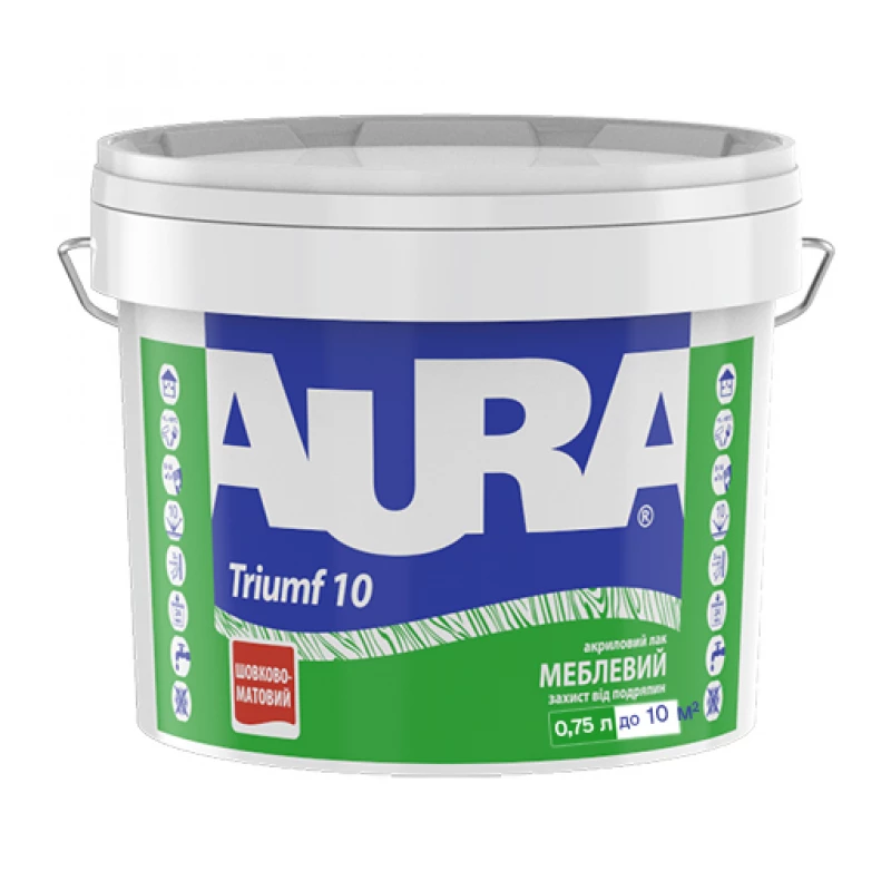 Лак акриловый Aura Triumf 10 мебельный 0,75 л (2571482078)