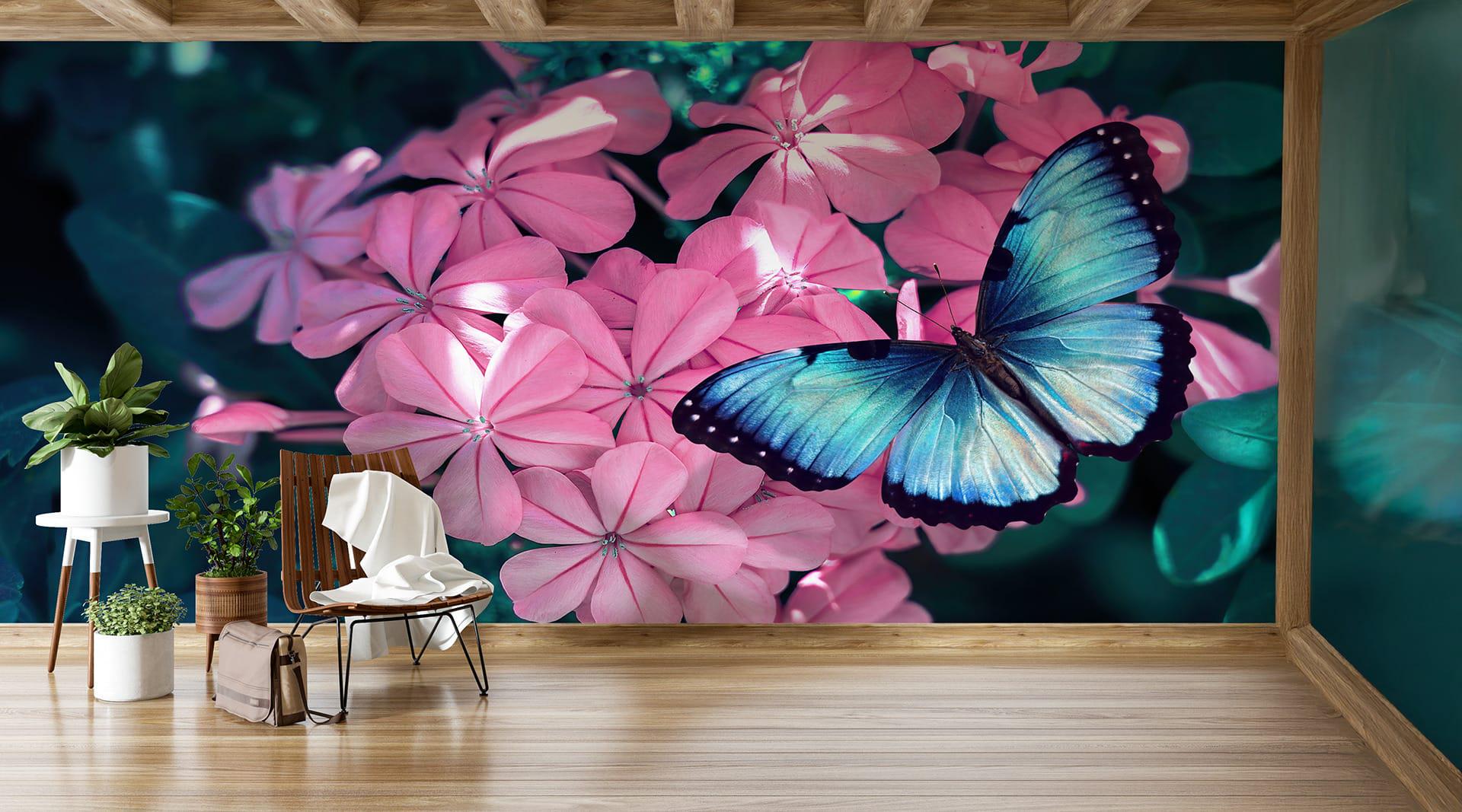 Фотообои флизелиновые Styleo Print-walls Голубая бабочка 0252 300х250 см (Pw-0252/2)