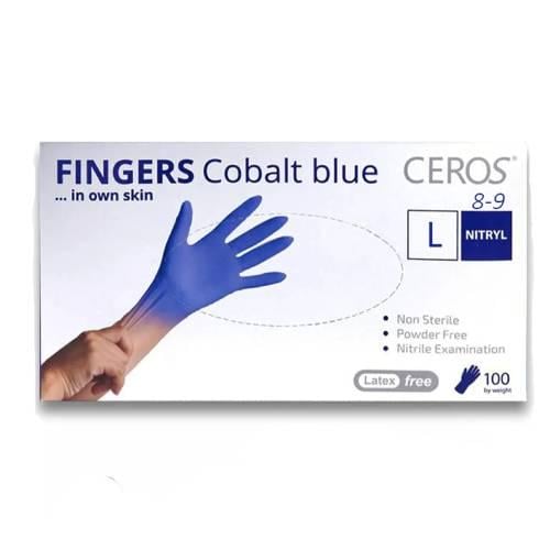 Перчатки Ceros Fingers Black нитриловые L 100 шт. Синий (4400047) Перчатки Ceros Fingers Black нитриловые L 100 шт. Синий (4400047)