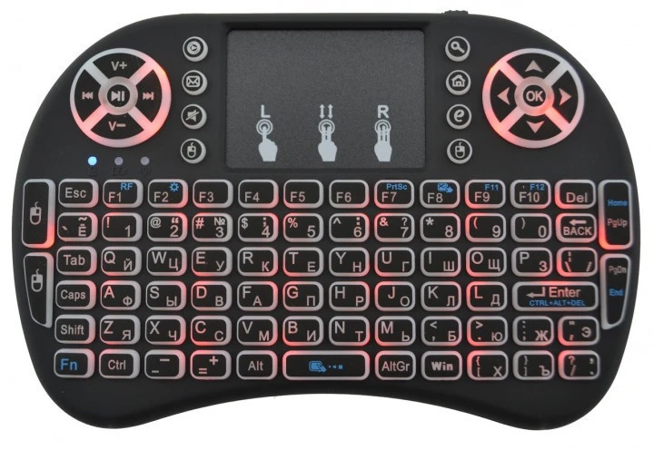 Клавіатура міні MWK08/i8 з тачпадом із підсвіткою Чорний - фото 4