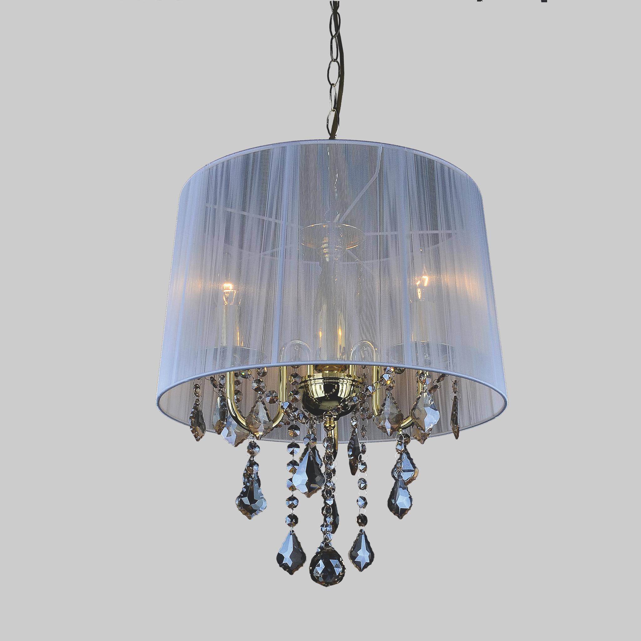 Люстра Classic с плафоном цвета слоновой кости на 3 лампы Золотой