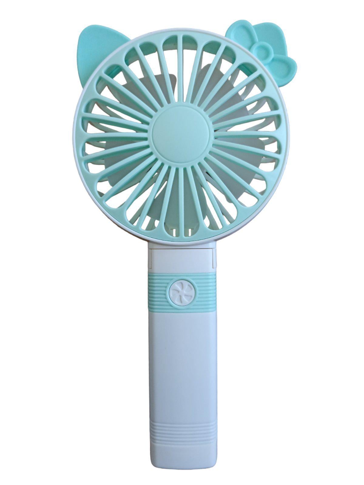 Вентилятор мини портативный аккумуляторный DianDi Mini Fan с ушками складной Зеленый (70a06663)