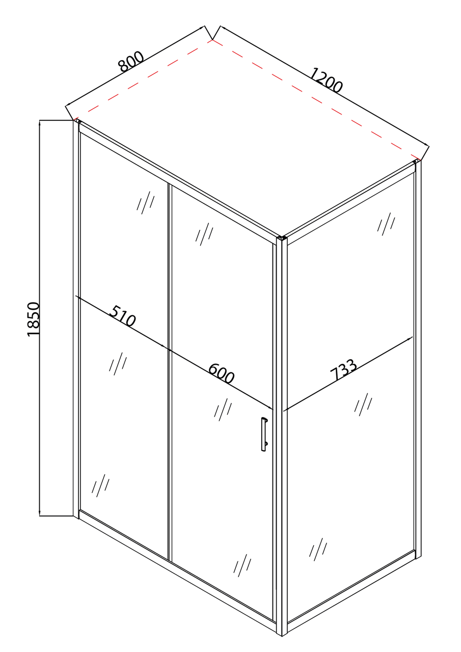 Душевая кабина без поддона MIXXUS HARD SC01-120x80x185-TR прозрачное стекло 5 мм Chrome (MI6912) - фото 3