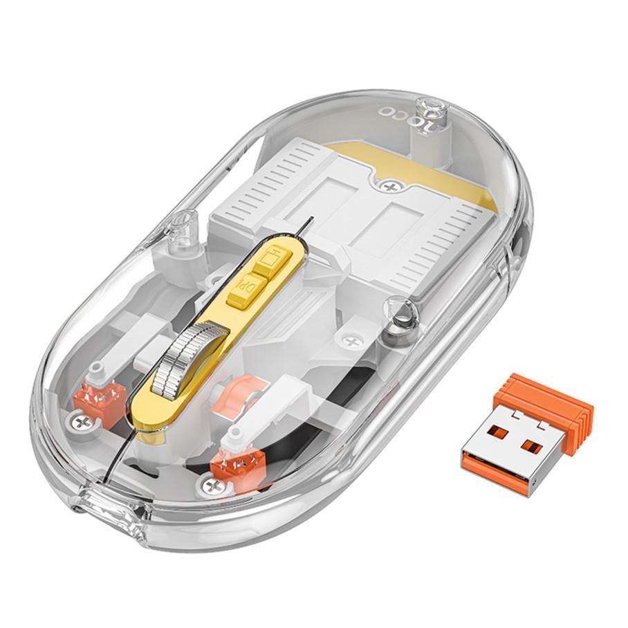 Комп'ютерна мишка бездротова Hoco GM35 General dual-mode silent battery version Сірий (3001624120)