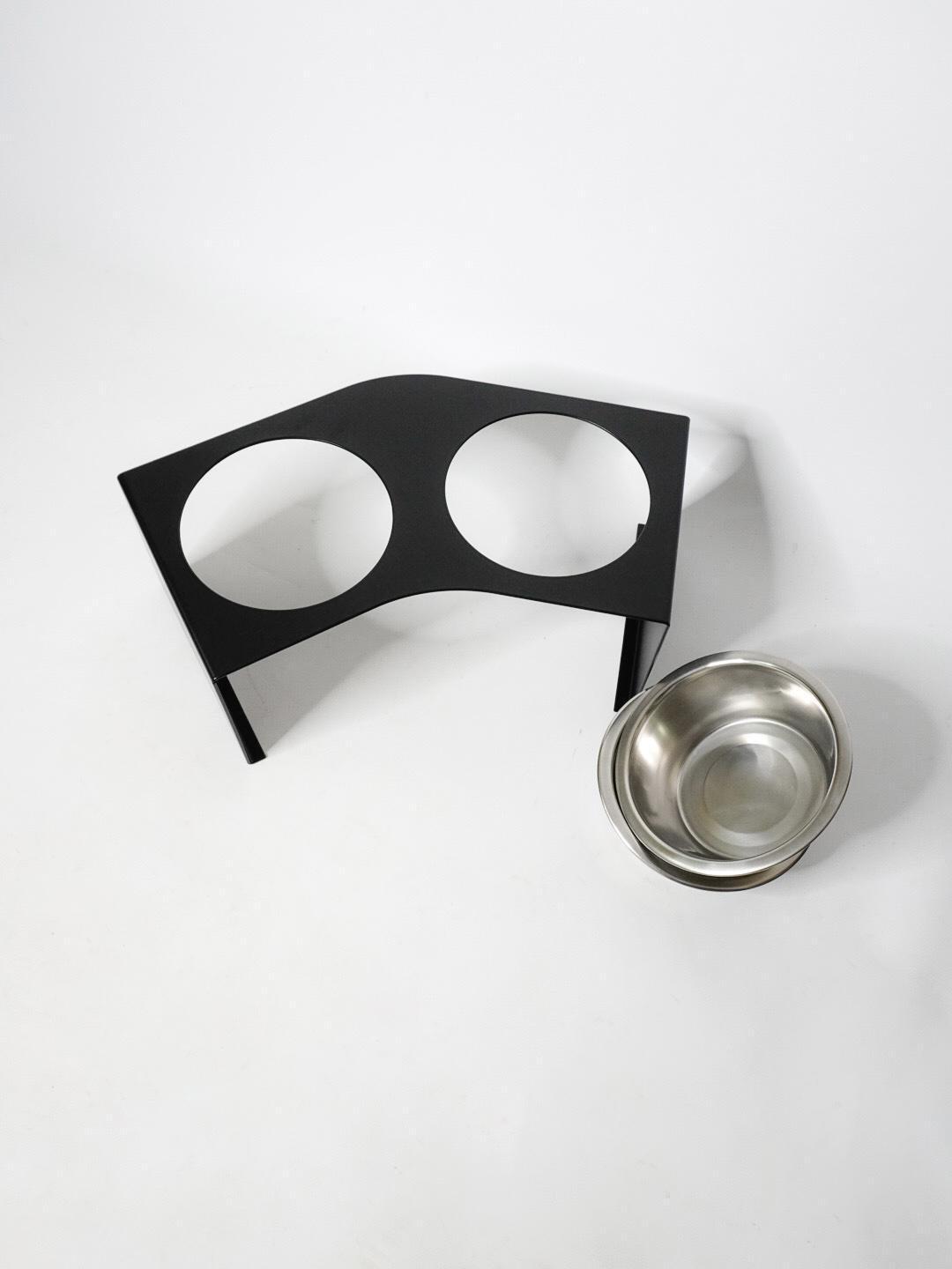 Кормушка Pet table для кошек на 2 миски металл 80 мм 0,45 л Черный (1024580к) - фото 4