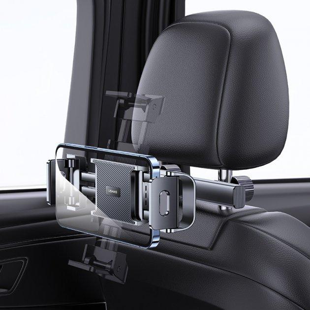 Тримач на підголівник автомобіля Usams Car Rear Seat Phone-Tablet Bracket US-ZJ068 Black (b97baa51) - фото 6