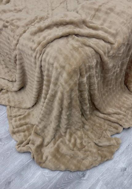 Покрывало на кровать Soft Night в полоску плюша 200х230 см Темно-бежевый (87-135) - фото 5 Покрывало на кровать Soft Night в полоску плюша 200х230 см Темно-бежевый (87-135) - фото 5