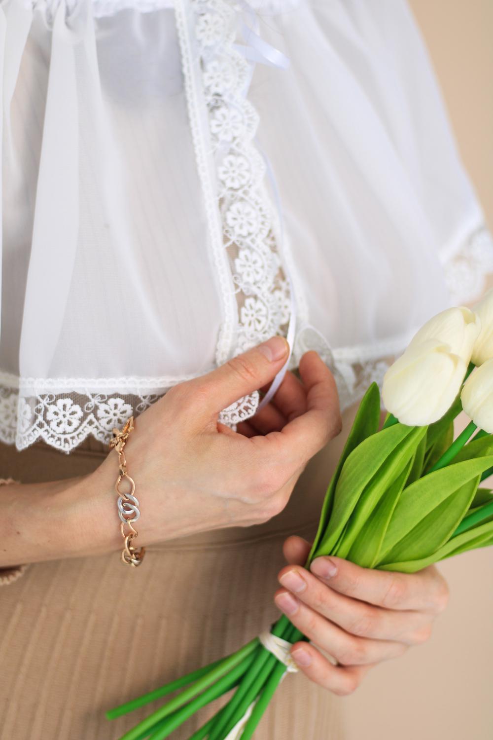 Палантин для храму на голову 80x120 с Ніжно-молочний (п010) - фото 2 Палантин для храму на голову 80x120 с Ніжно-молочний (п010) - фото 2