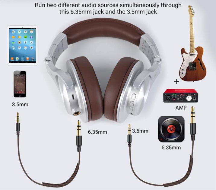 Навушники бездротові Накладні OneOdio A70 з мікрофоном Сірий (30469729) - фото 9