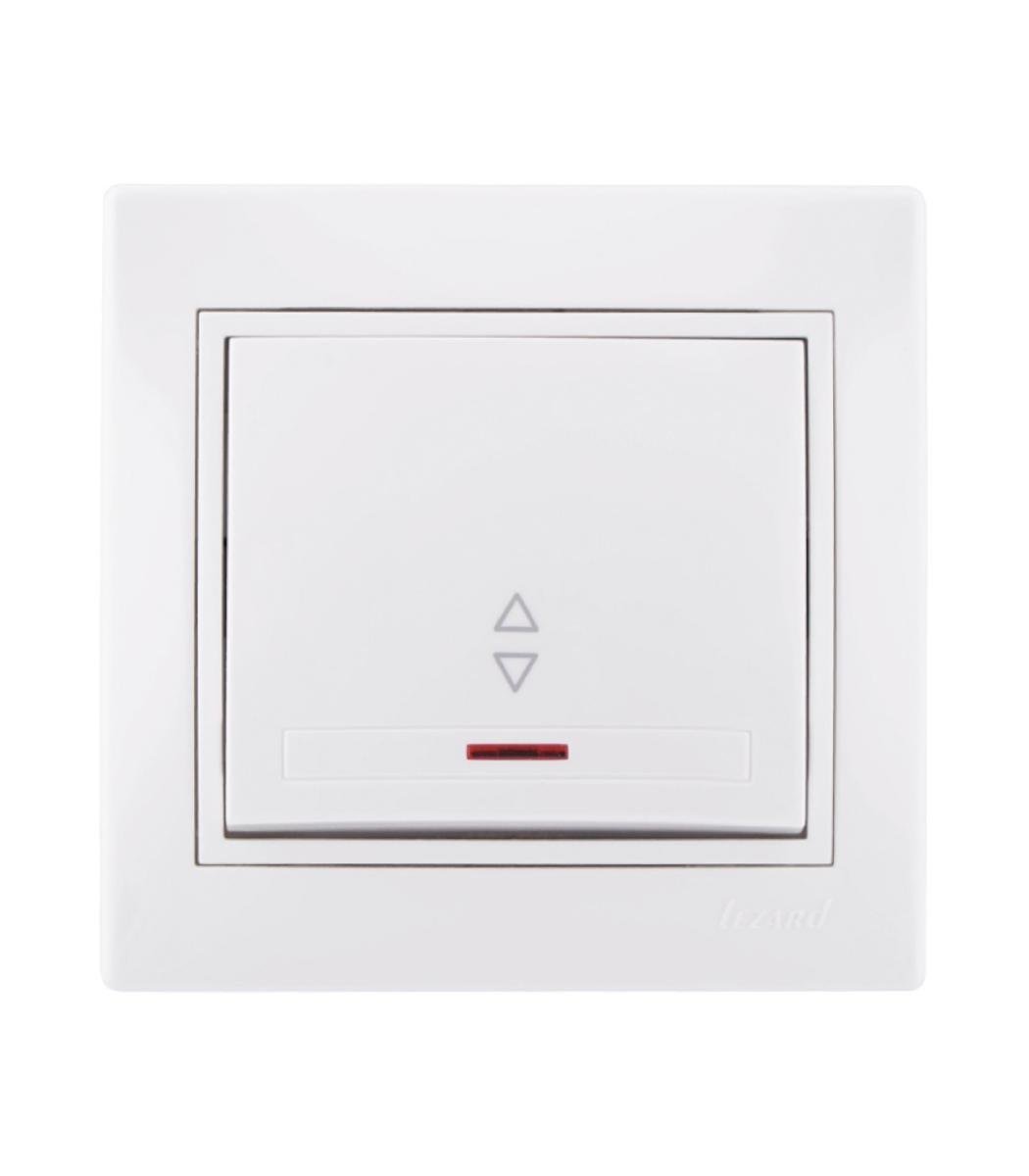 Выключатель проходной одноклавишный с вставкой и подсветкой Lezard Mira Белый (00000003325)