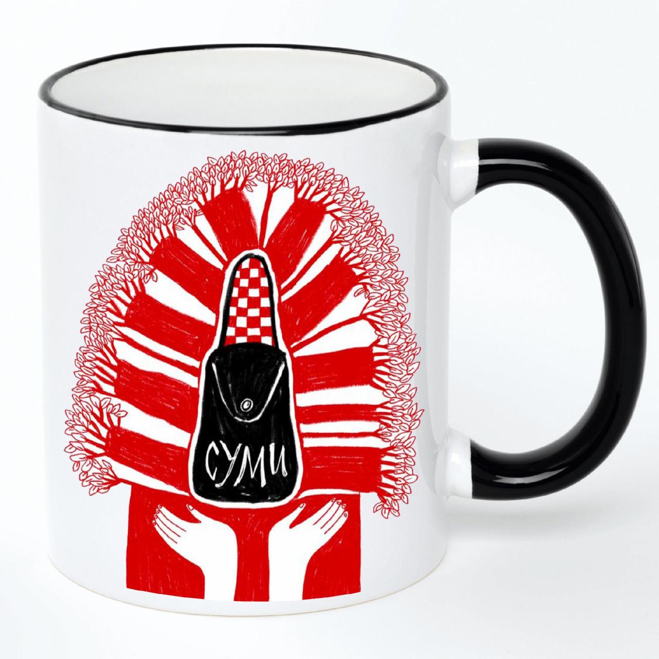 Чашка керамическая Город Украины Сумы 330 мл Белый/Черный (24962494)